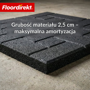 Mata amortyzująca | Paving Tile | 50x50 cm 25 mm | Płyta gumowa w optyce kostki brukowej | Taras, ogród i przestrzeń zewnętrzna
