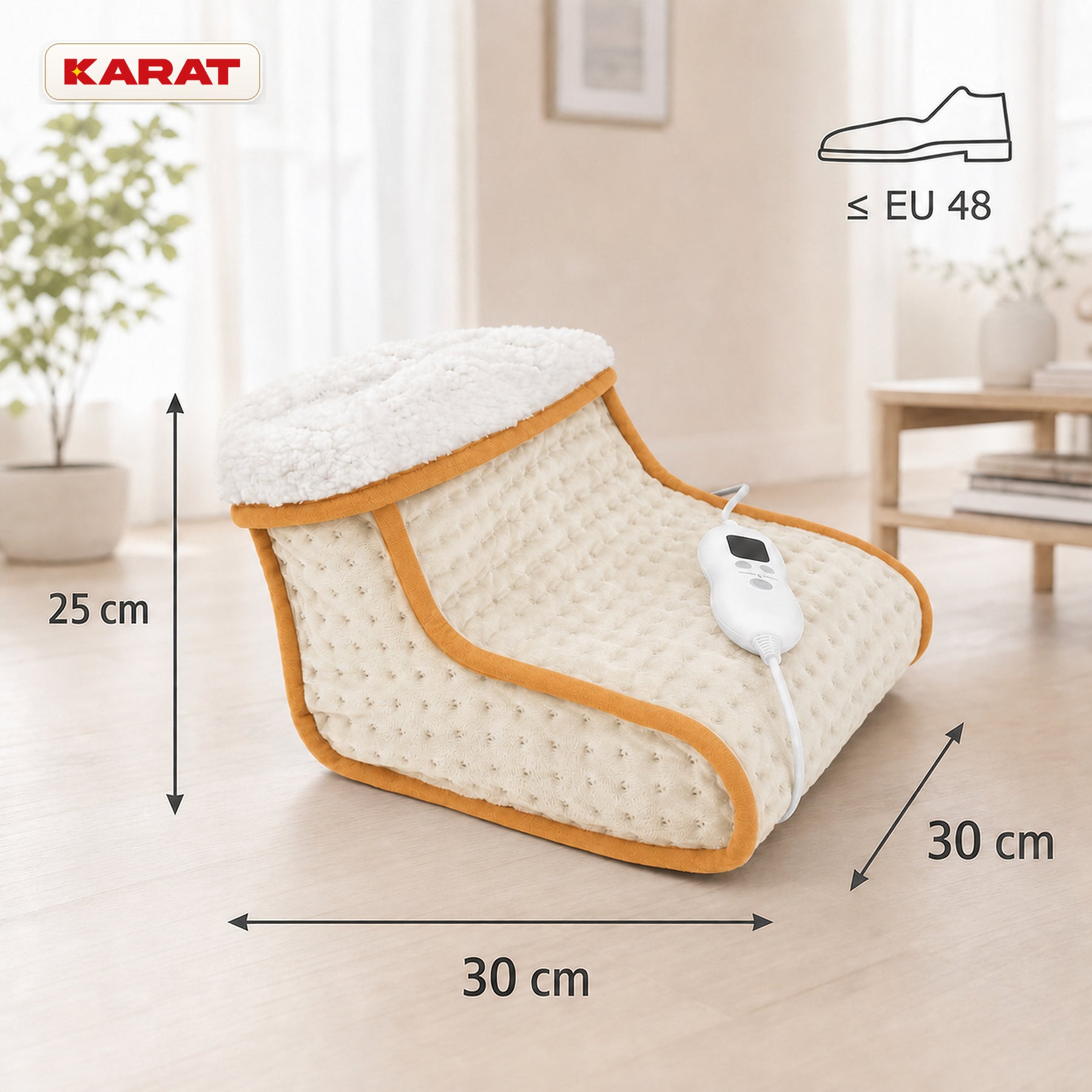Elektryczny ogrzewacz do stóp | Fjord | 6 poziomów do 55 °C, timer & podszewka Sherpa | 4 kolory