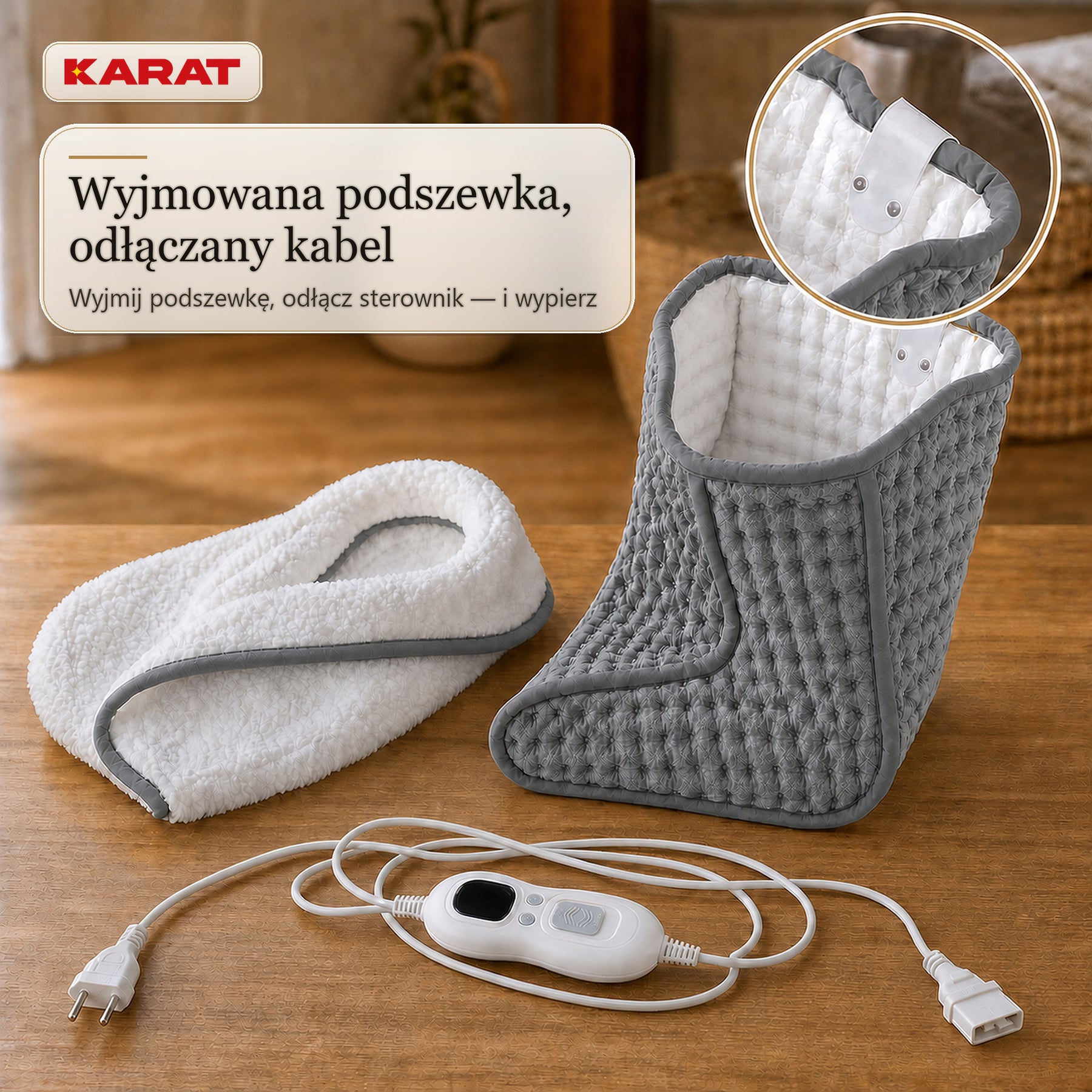 Elektryczny ogrzewacz do stóp | Fjord | 6 poziomów do 55 °C, timer & podszewka Sherpa | 4 kolory