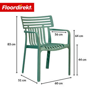 Krzesło ogrodowe | Sitwell | Sztaplowane krzesło designerskie odporne na warunki atmosferyczne i UV do ogrodu, balkonu i tarasu