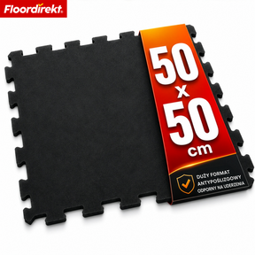 Gumowa mata zatrzaskowa | Wytrzymała mata ochronna pod sprzęt fitness i do stref roboczych | 50 x 50 cm