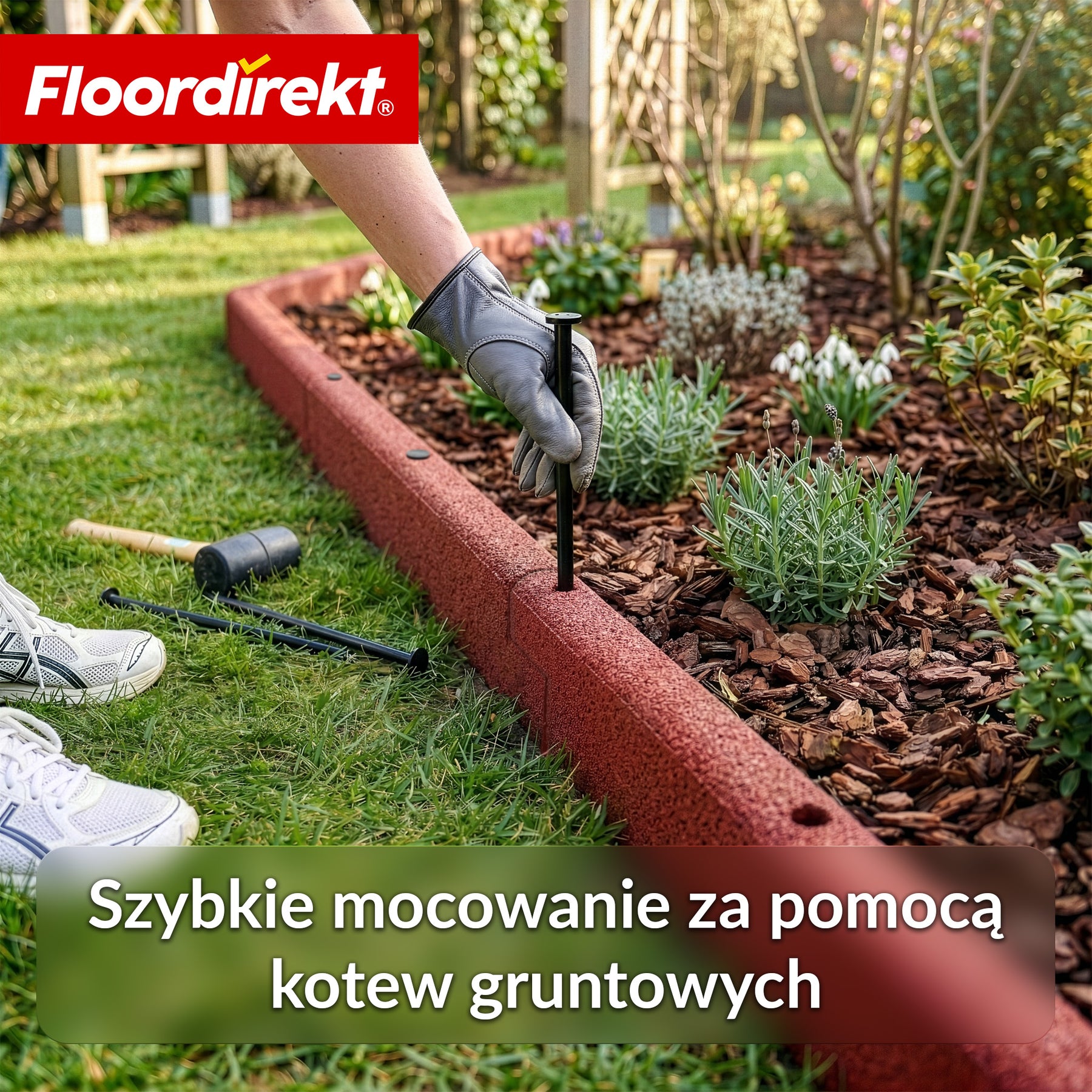Gumowy krawężnik | Elastyczna obrzeże trawnikowe i obrzeże rabat z recyklingowanej gumy do ogrodu, ścieżek i tarasu