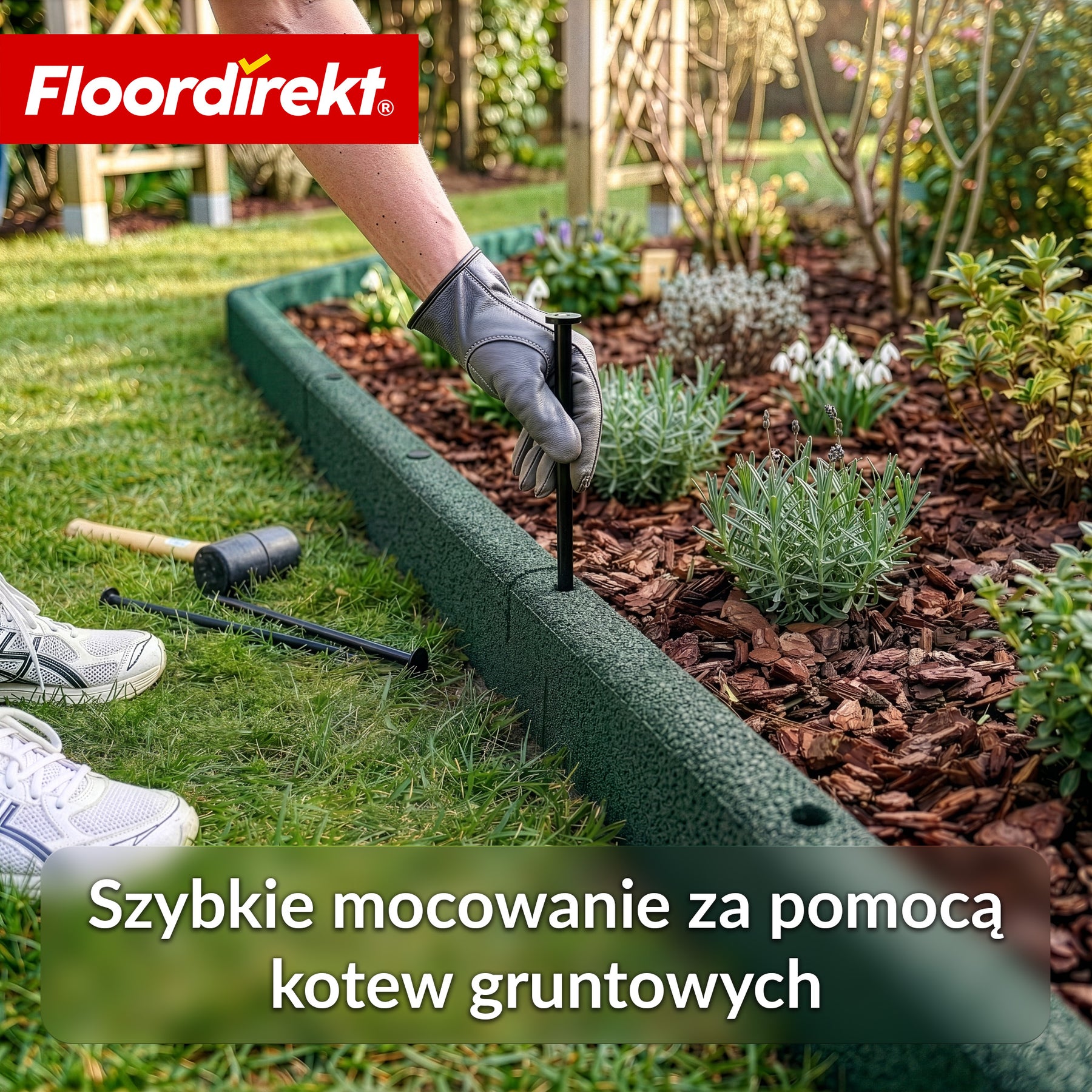 Gumowy krawężnik | Elastyczna obrzeże trawnikowe i obrzeże rabat z recyklingowanej gumy do ogrodu, ścieżek i tarasu