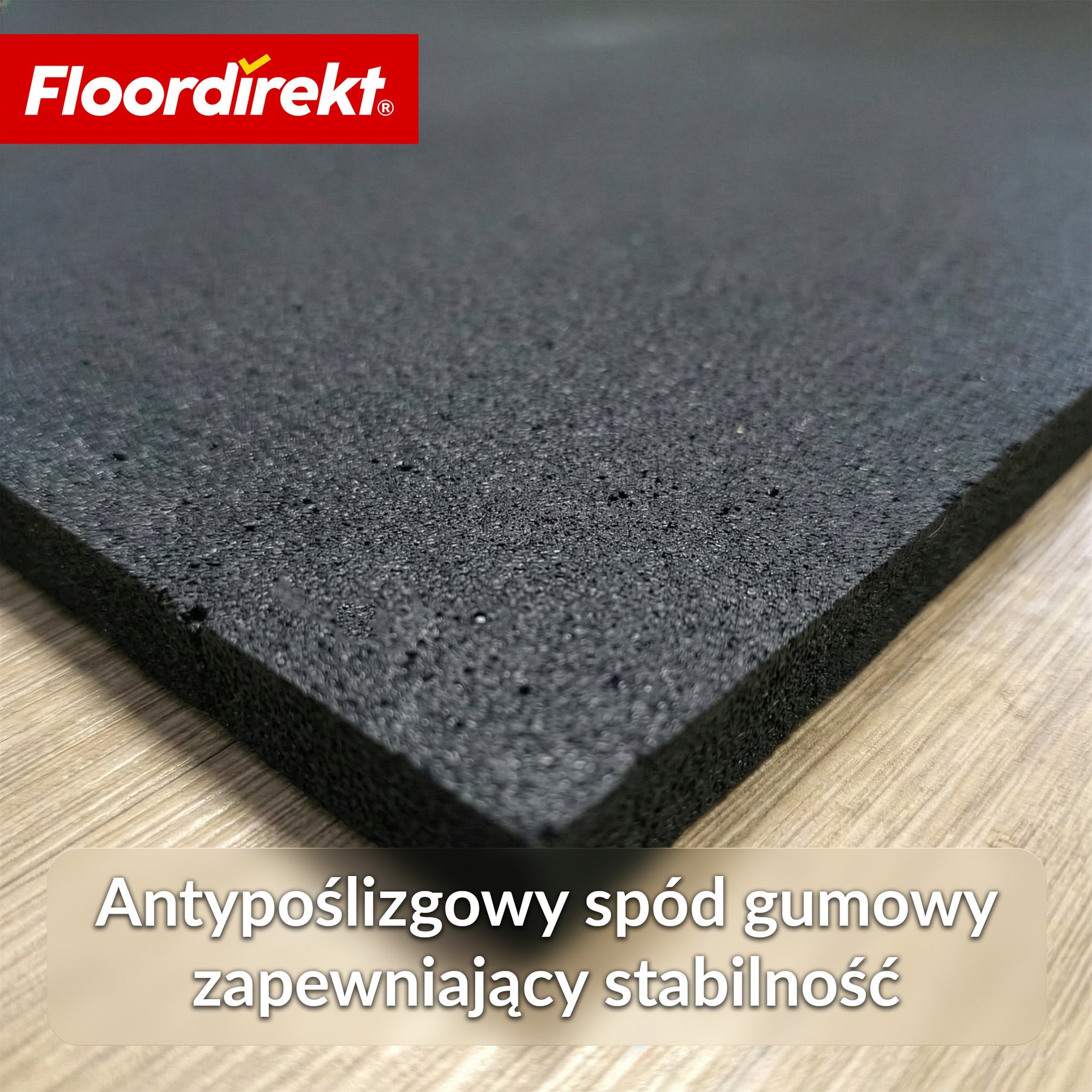Mata ochronna na podłogę | 100 x 100 cm 10 mm | Mata gumowa pod sprzęt fitness i ciężkie urządzenia