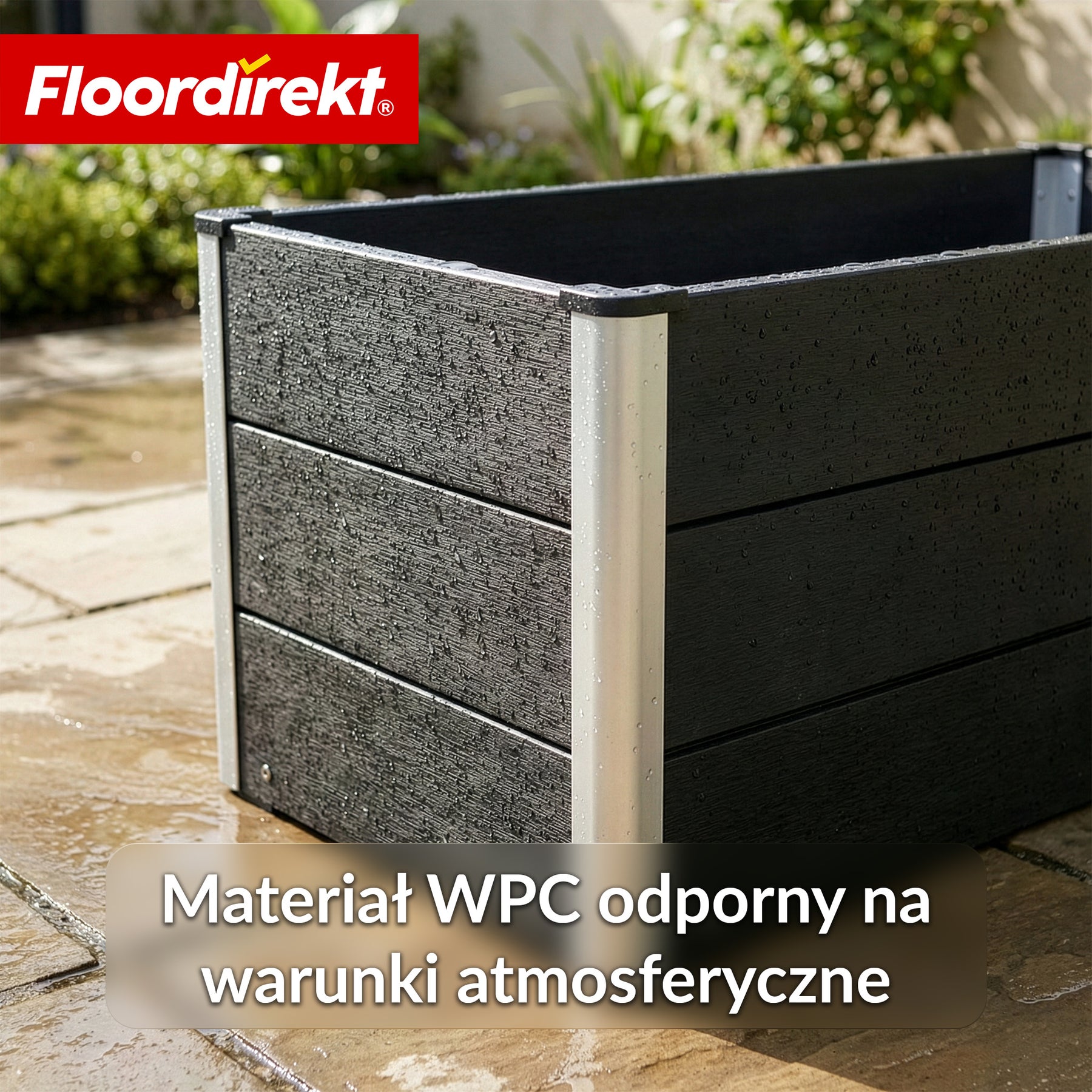 Podwyższona grządka WPC | Paros | Antracyt | Odporna na warunki atmosferyczne & trwała | Do ogrodu i na taras | Różne rozmiary