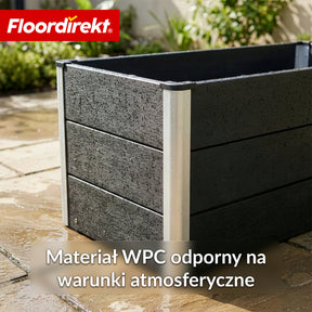 Podwyższona grządka WPC | Paros | Antracyt | Odporna na warunki atmosferyczne & trwała | Do ogrodu i na taras | Różne rozmiary