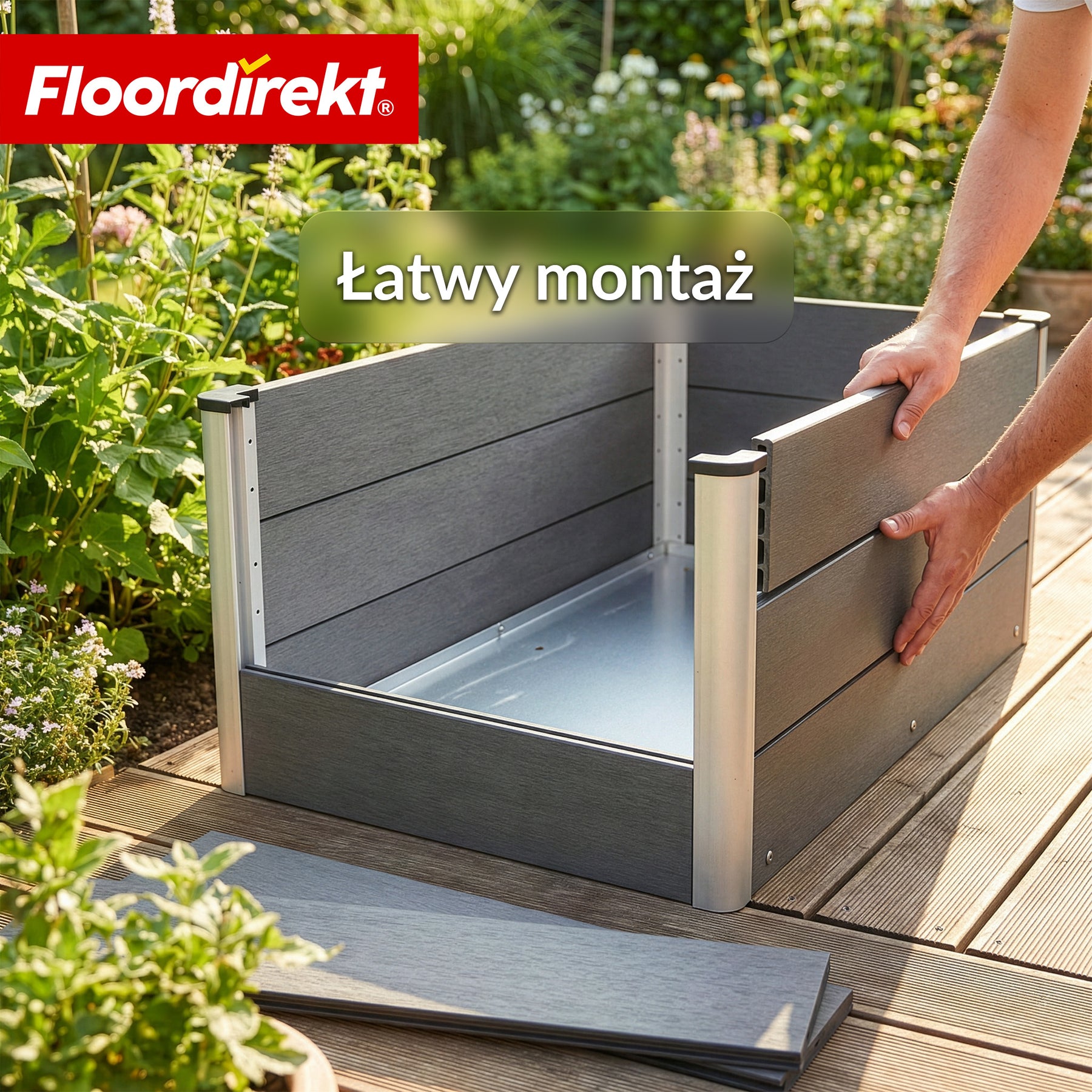 Podwyższona grządka WPC | Paros | Antracyt | Odporna na warunki atmosferyczne & trwała | Do ogrodu i na taras | Różne rozmiary