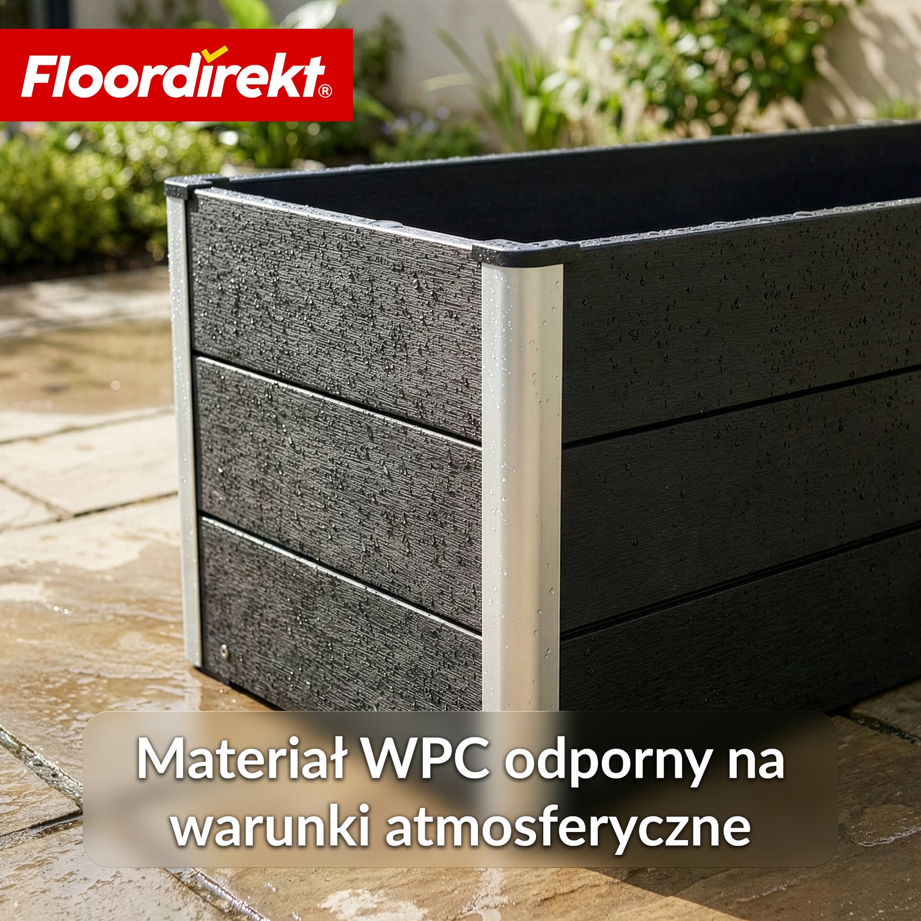 Podwyższona grządka WPC | Paros | Antracyt | Odporna na warunki atmosferyczne & trwała | Do ogrodu i na taras | Różne rozmiary