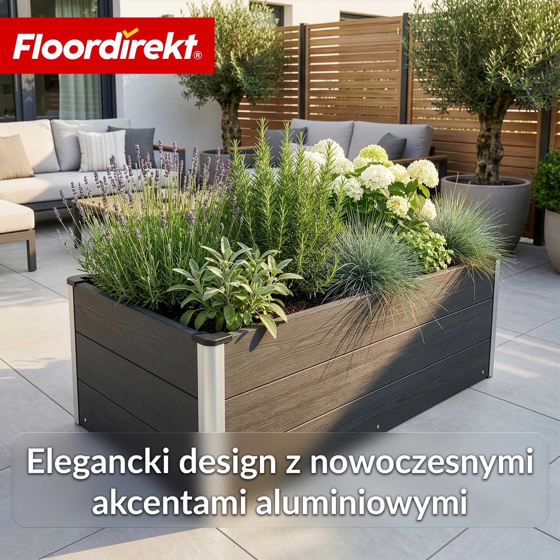 Podwyższona grządka WPC | Paros | Antracyt | Odporna na warunki atmosferyczne & trwała | Do ogrodu i na taras | Różne rozmiary