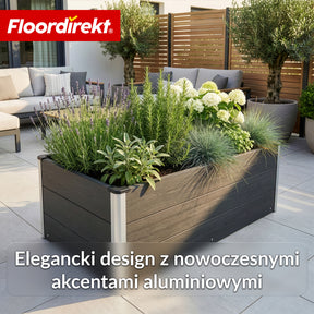 Podwyższona grządka WPC | Paros | Antracyt | Odporna na warunki atmosferyczne & trwała | Do ogrodu i na taras | Różne rozmiary