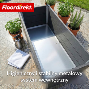 Podwyższona grządka WPC | Paros | Antracyt | Odporna na warunki atmosferyczne & trwała | Do ogrodu i na taras | Różne rozmiary