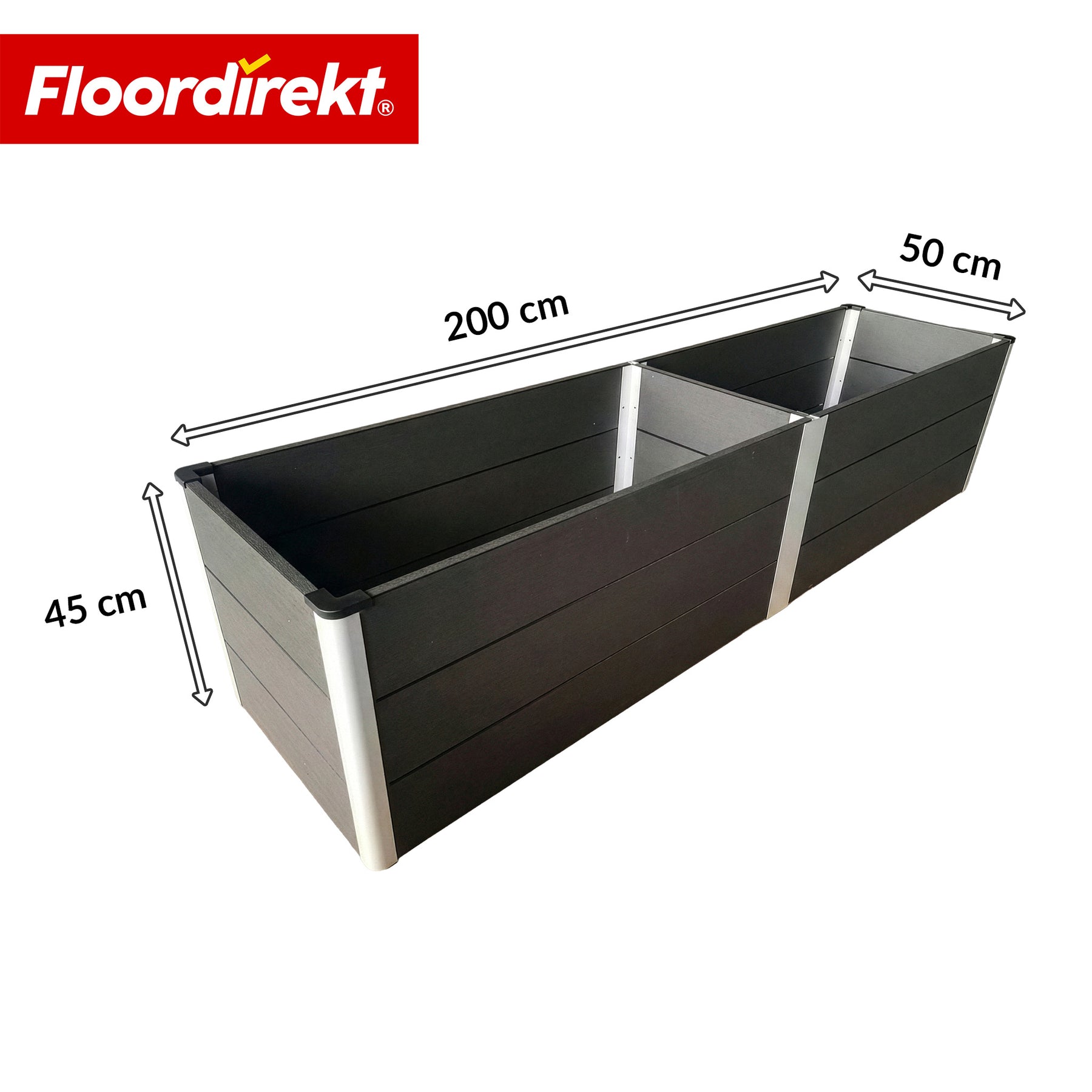 Podwyższona grządka WPC | Paros | Antracyt | Odporna na warunki atmosferyczne & trwała | Do ogrodu i na taras | Różne rozmiary