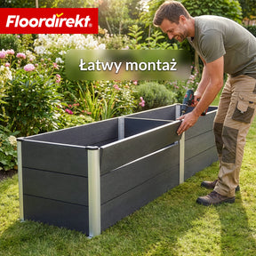 Podwyższona grządka WPC | Paros | Antracyt | Odporna na warunki atmosferyczne & trwała | Do ogrodu i na taras | Różne rozmiary