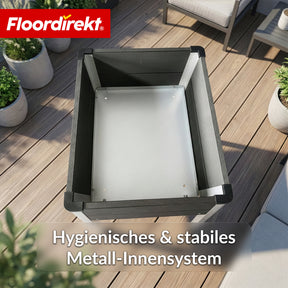 Podwyższona grządka WPC | Salina | Antracyt | Grządka na nogach 60 x 50 x 90 cm | Odporna na warunki atmosferyczne & łatwa w pielęgnacji