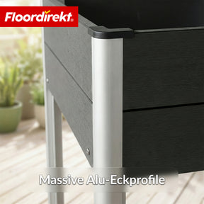 Podwyższona grządka WPC | Salina | Antracyt | Grządka na nogach 60 x 50 x 90 cm | Odporna na warunki atmosferyczne & łatwa w pielęgnacji