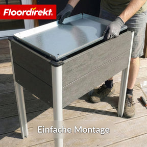 Podwyższona grządka WPC | Salina | Antracyt | Grządka na nogach 60 x 50 x 90 cm | Odporna na warunki atmosferyczne & łatwa w pielęgnacji