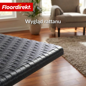 Stół składany | Kobe | Czarny stół ogrodowy składany w stylu rattanowym | 60 × 60 cm