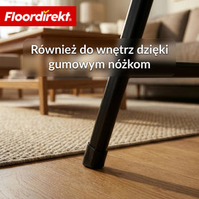 Stół składany | Kobe | Czarny stół ogrodowy składany w stylu rattanowym | 60 × 60 cm