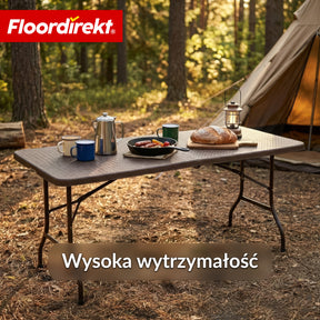 Stół ogrodowy | Miyako | Odporny na warunki atmosferyczne stół składany 183×75 cm | Składany z uchwytem do przenoszenia do ogrodu, na taras i eventy