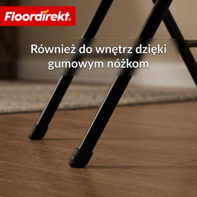 Stół składany | Toyama | Okrągły, składany stół ogrodowy w stylu rattanowym, czarny | Ø 60 cm