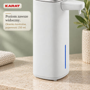 Automatyczny dozownik mydła w pianie | Liora | Bezdotykowy dozownik z czujnikiem, akumulatorem USB-C i stalą nierdzewną | 250 ml