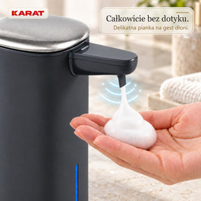 Automatyczny dozownik mydła w pianie | Liora | Bezdotykowy dozownik z czujnikiem, akumulatorem USB-C i stalą nierdzewną | 250 ml