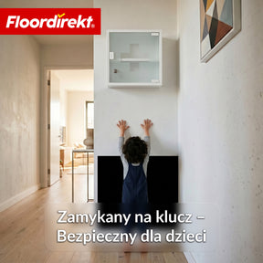 Szafka na leki | Allen | Zamykana szafka medyczna ze stali nierdzewnej lub biała malowana proszkowo | Szafka na leki z drzwiczkami szklanymi