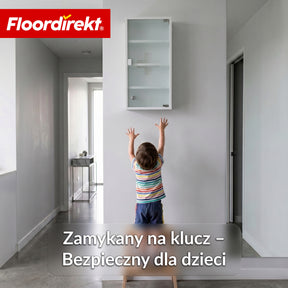 Szafka na leki | Allen | Zamykana szafka medyczna ze stali nierdzewnej lub biała malowana proszkowo | Szafka na leki z drzwiczkami szklanymi