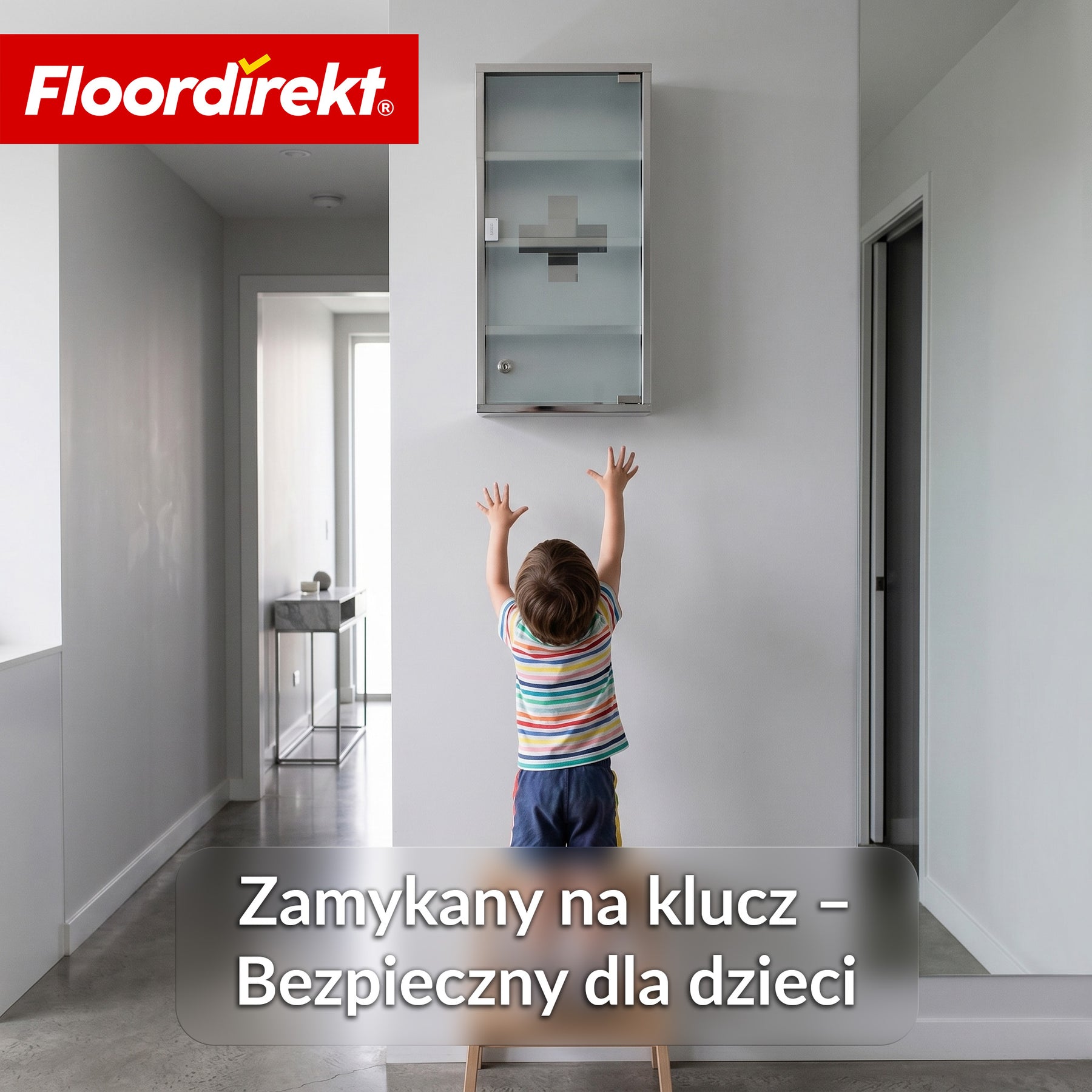 Szafka na leki | Allen | Zamykana szafka medyczna ze stali nierdzewnej lub biała malowana proszkowo | Szafka na leki z drzwiczkami szklanymi