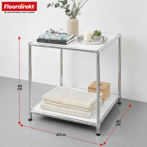 Regał metalowy | Concept Epure MK-012 | Otwarty regał pomocniczy i do przechowywania z 2 półkami | Dostępny w kilku kolorach