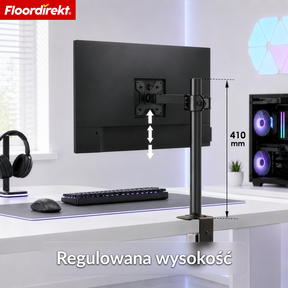 Ramię monitora | Elastycznie regulowany uchwyt na monitor z zaciskiem biurkowym do 1 lub 2 monitorów
