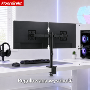 Ramię monitora | Elastycznie regulowany uchwyt na monitor z zaciskiem biurkowym do 1 lub 2 monitorów