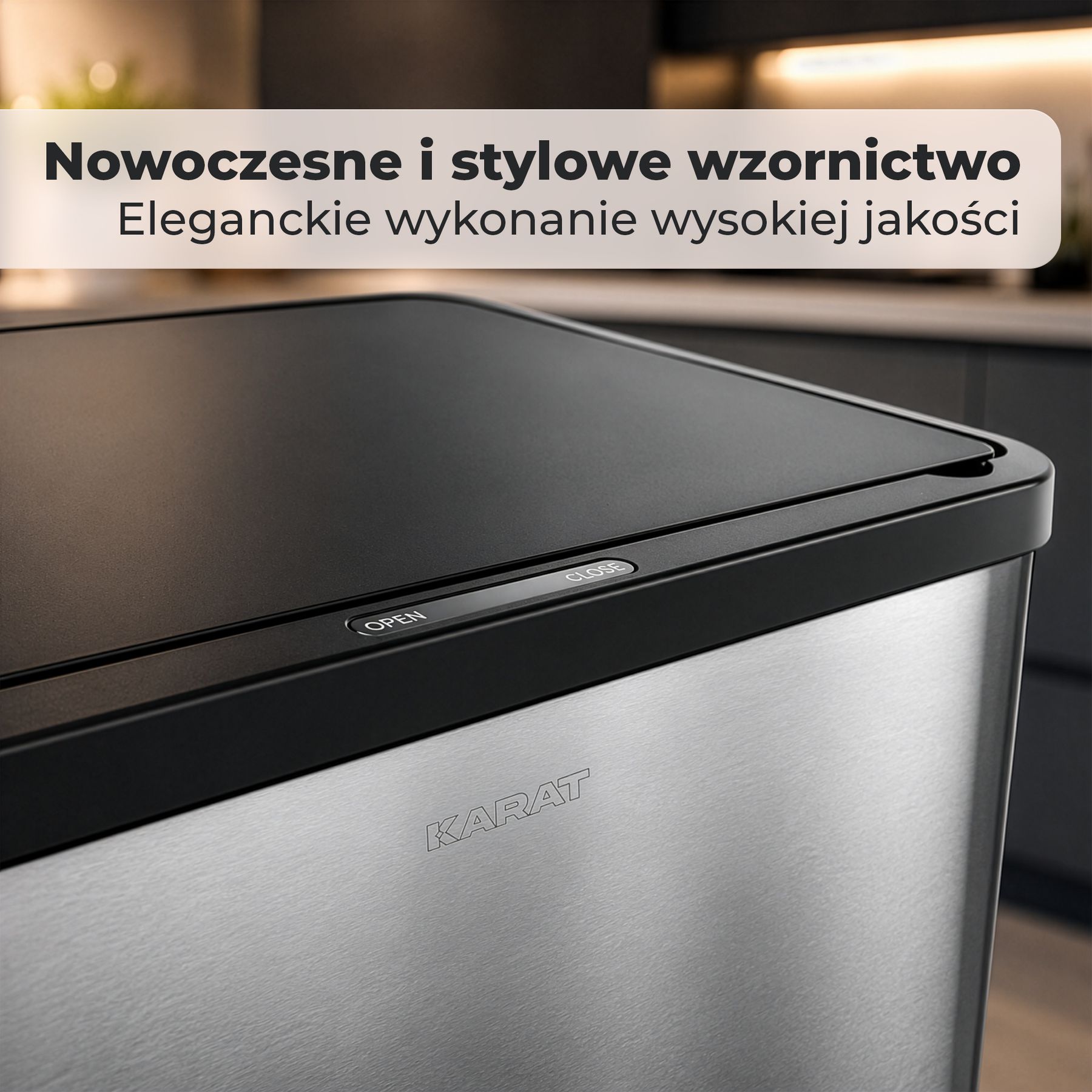 Kosz na śmieci | Tyler | Sensorowy kosz ze stali nierdzewnej | Segregacja odpadów 2 × 24 l | Kółka z hamulcami