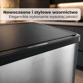 Kosz na śmieci | Tyler | Sensorowy kosz ze stali nierdzewnej | Segregacja odpadów 2 × 24 l | Kółka z hamulcami
