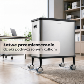 Kosz na śmieci | Tyler | Sensorowy kosz ze stali nierdzewnej | Segregacja odpadów 2 × 24 l | Kółka z hamulcami