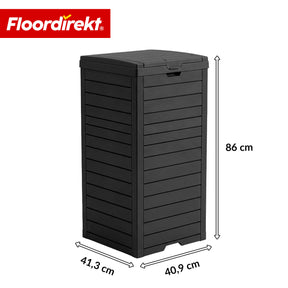 Kosz na śmieci ogrodowy w imitacji drewna | Odporne na warunki atmosferyczne pojemnik na odpady do ogrodu i na taras | 118L / 230L