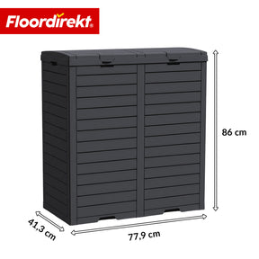 Kosz na śmieci ogrodowy w imitacji drewna | Odporne na warunki atmosferyczne pojemnik na odpady do ogrodu i na taras | 118L / 230L