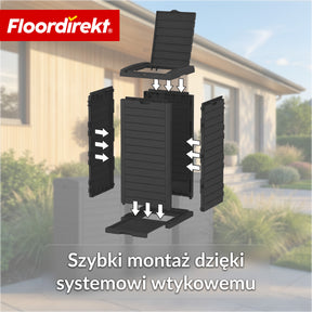 Kosz na śmieci ogrodowy w imitacji drewna | Odporne na warunki atmosferyczne pojemnik na odpady do ogrodu i na taras | 118L / 230L