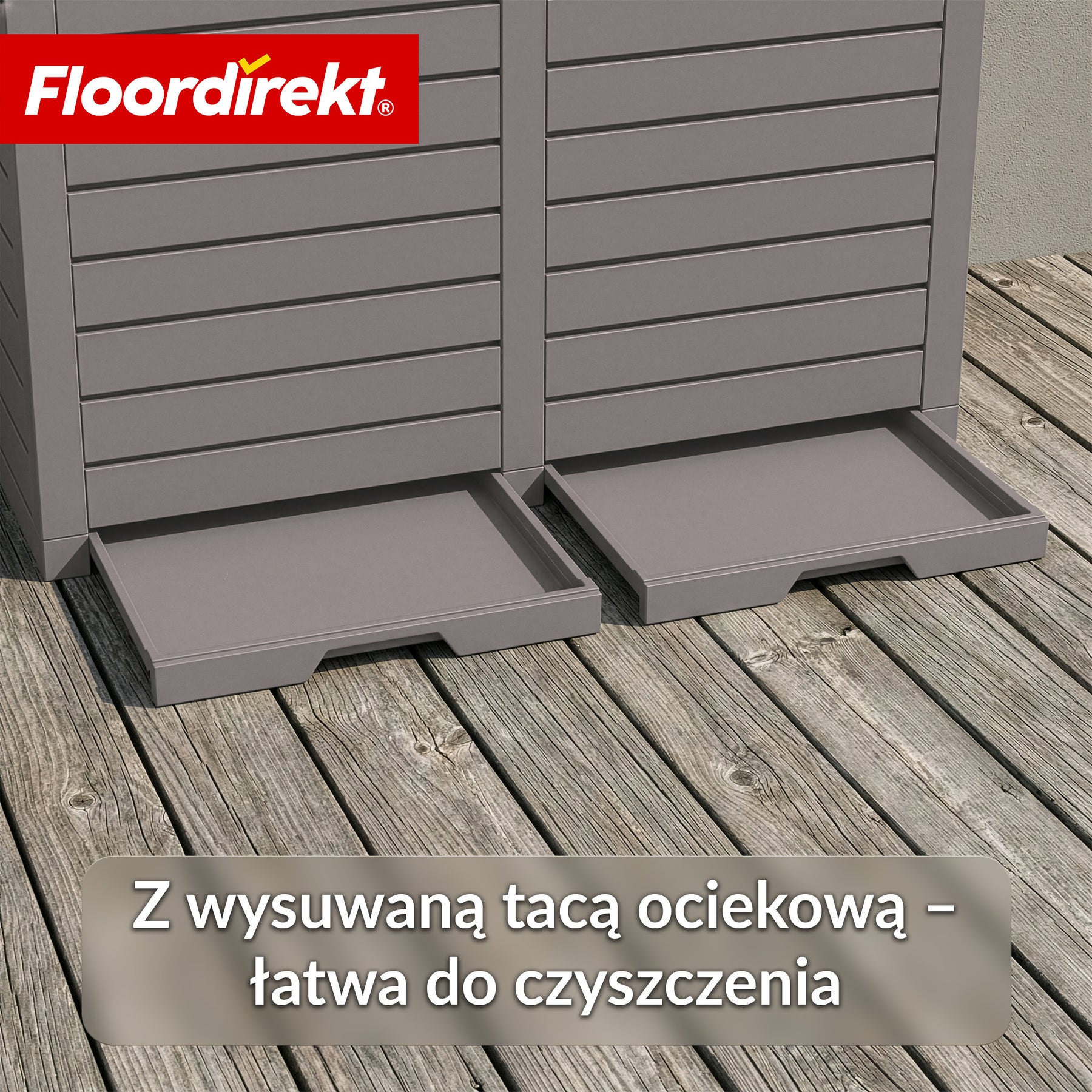 Kosz na śmieci ogrodowy w imitacji drewna | Odporne na warunki atmosferyczne pojemnik na odpady do ogrodu i na taras | 118L / 230L