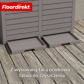 Kosz na śmieci ogrodowy w imitacji drewna | Odporne na warunki atmosferyczne pojemnik na odpady do ogrodu i na taras | 118L / 230L