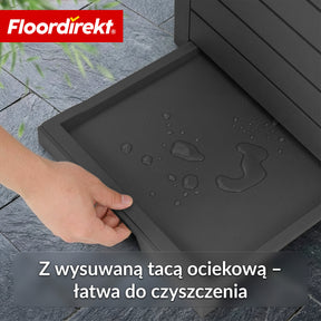 Kosz na śmieci ogrodowy w imitacji drewna | Odporne na warunki atmosferyczne pojemnik na odpady do ogrodu i na taras | 118L / 230L