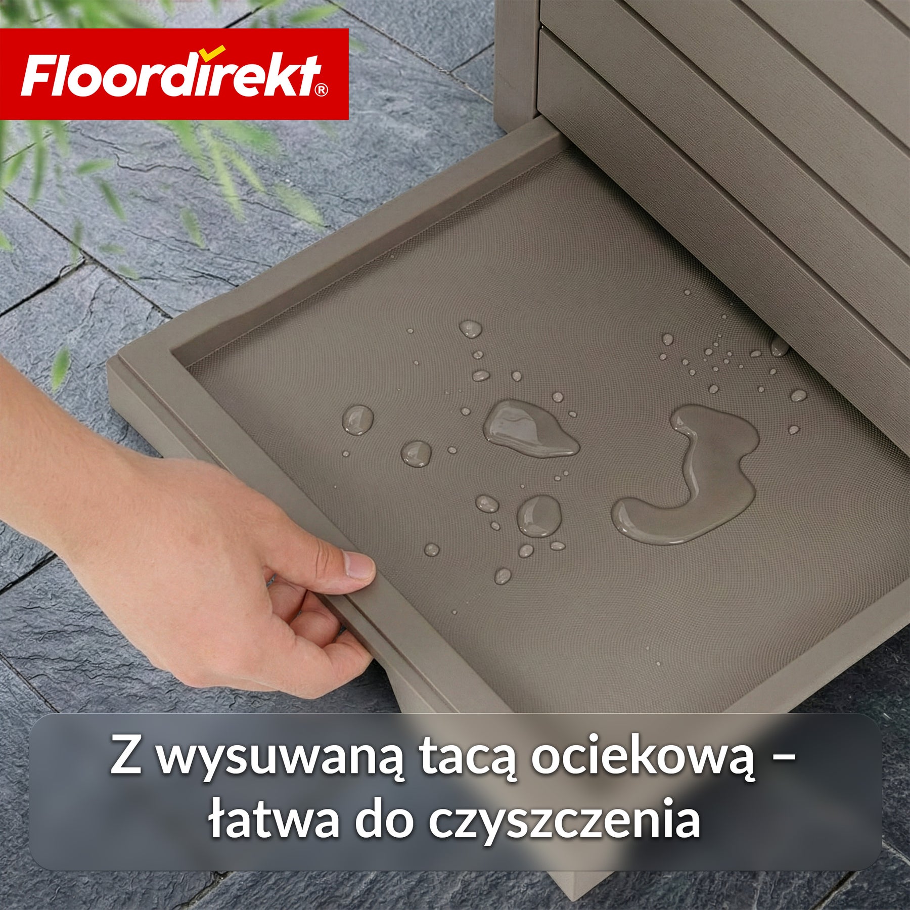 Kosz na śmieci ogrodowy w imitacji drewna | Odporne na warunki atmosferyczne pojemnik na odpady do ogrodu i na taras | 118L / 230L