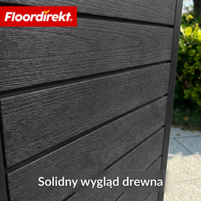 Kosz na śmieci ogrodowy w imitacji drewna | Odporne na warunki atmosferyczne pojemnik na odpady do ogrodu i na taras | 118L / 230L