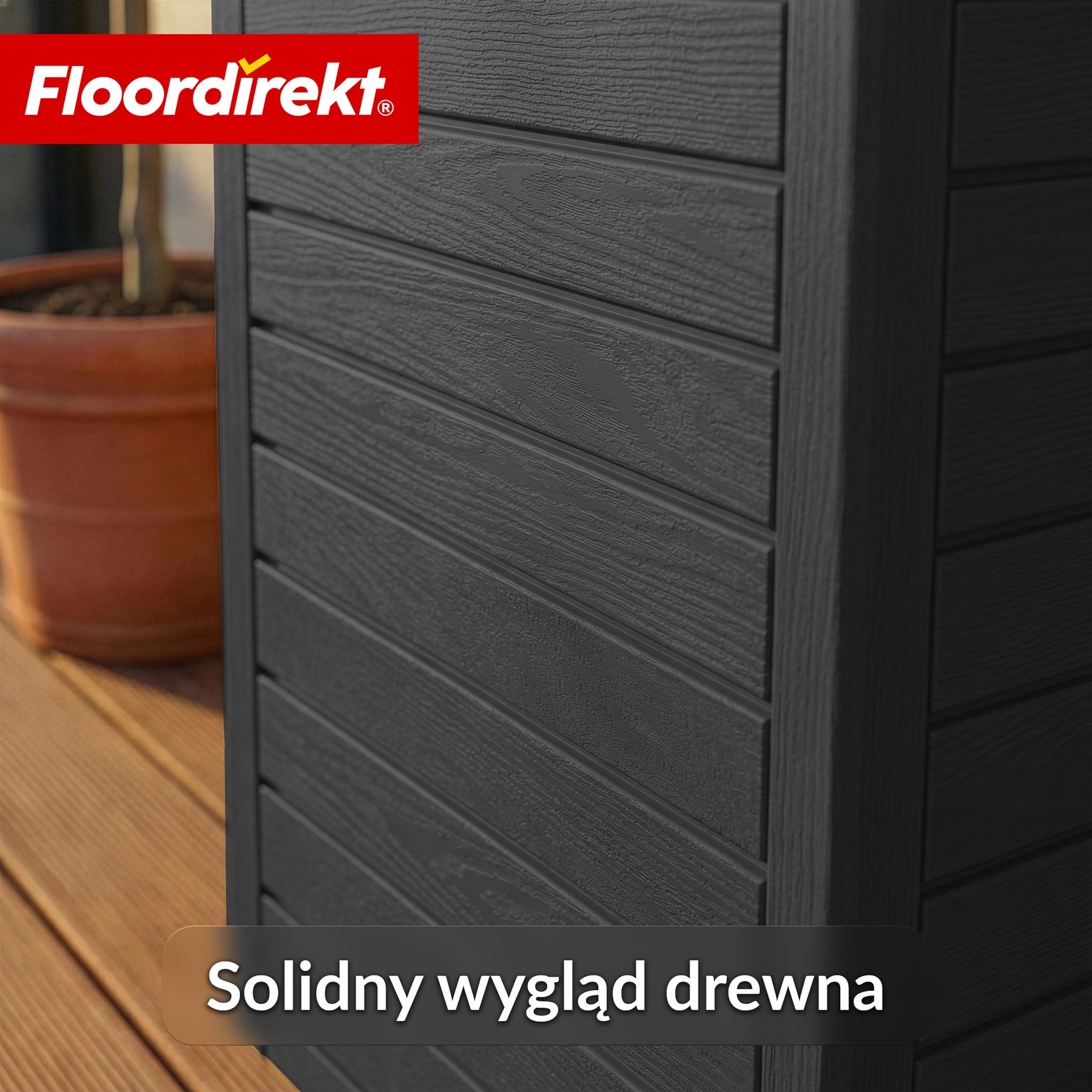 Kosz na śmieci ogrodowy w imitacji drewna | Odporne na warunki atmosferyczne pojemnik na odpady do ogrodu i na taras | 118L / 230L