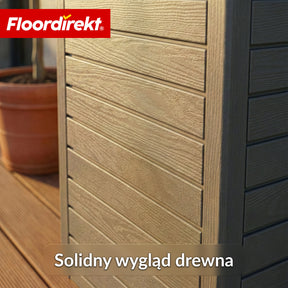 Kosz na śmieci ogrodowy w imitacji drewna | Odporne na warunki atmosferyczne pojemnik na odpady do ogrodu i na taras | 118L / 230L