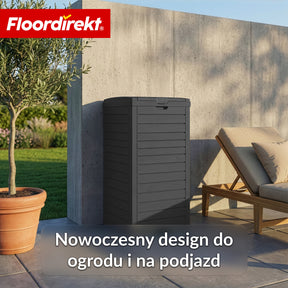 Kosz na śmieci ogrodowy w imitacji drewna | Odporne na warunki atmosferyczne pojemnik na odpady do ogrodu i na taras | 118L / 230L