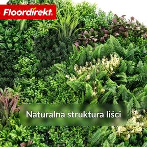 Ścianka roślinna | Hera | Naturalny, bezobsługowy panel z roślin sztucznych | Odporny na słońce i rozszerzalny dzięki systemowi klik | 100 × 100 cm
