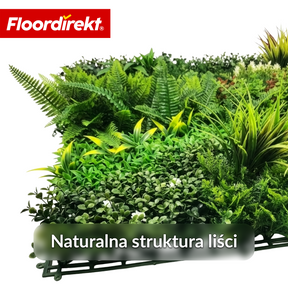 Ściana roślinna | Meadow | Naturalny panel z roślin sztucznych, odporny na słońce i bezobsługowy | Rozszerzalny system klik | 100 × 100 cm