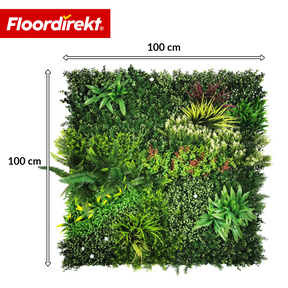 Ściana roślinna | Meadow | Naturalny panel z roślin sztucznych, odporny na słońce i bezobsługowy | Rozszerzalny system klik | 100 × 100 cm