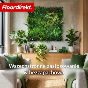 Ściana roślinna | Meadow | Naturalny panel z roślin sztucznych, odporny na słońce i bezobsługowy | Rozszerzalny system klik | 100 × 100 cm
